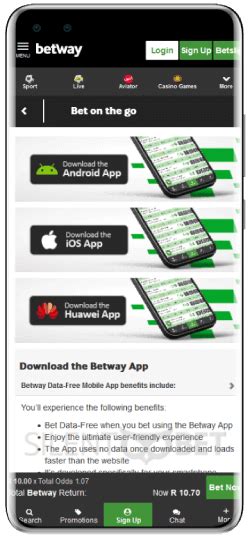 Download & Install the Betway App available on Android, iPhone, Huawei.
